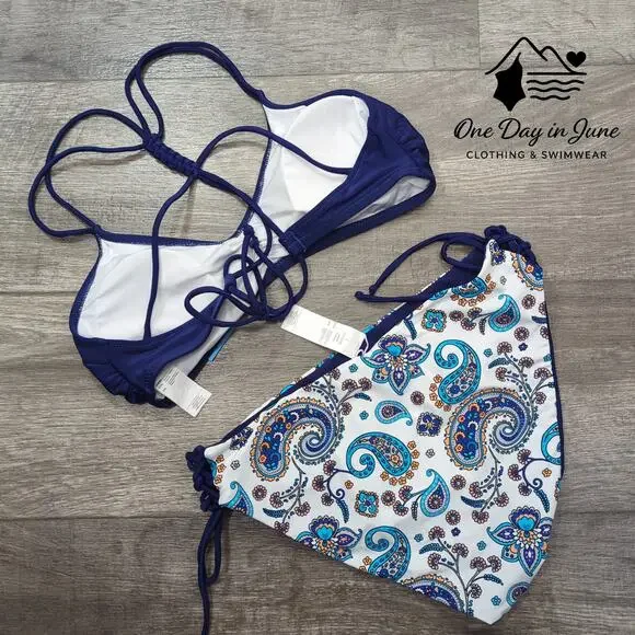 Cupshe Tie Back Tie Side Reversible Bikini Bottom Swimsuit Size L - Picture 6 of 6